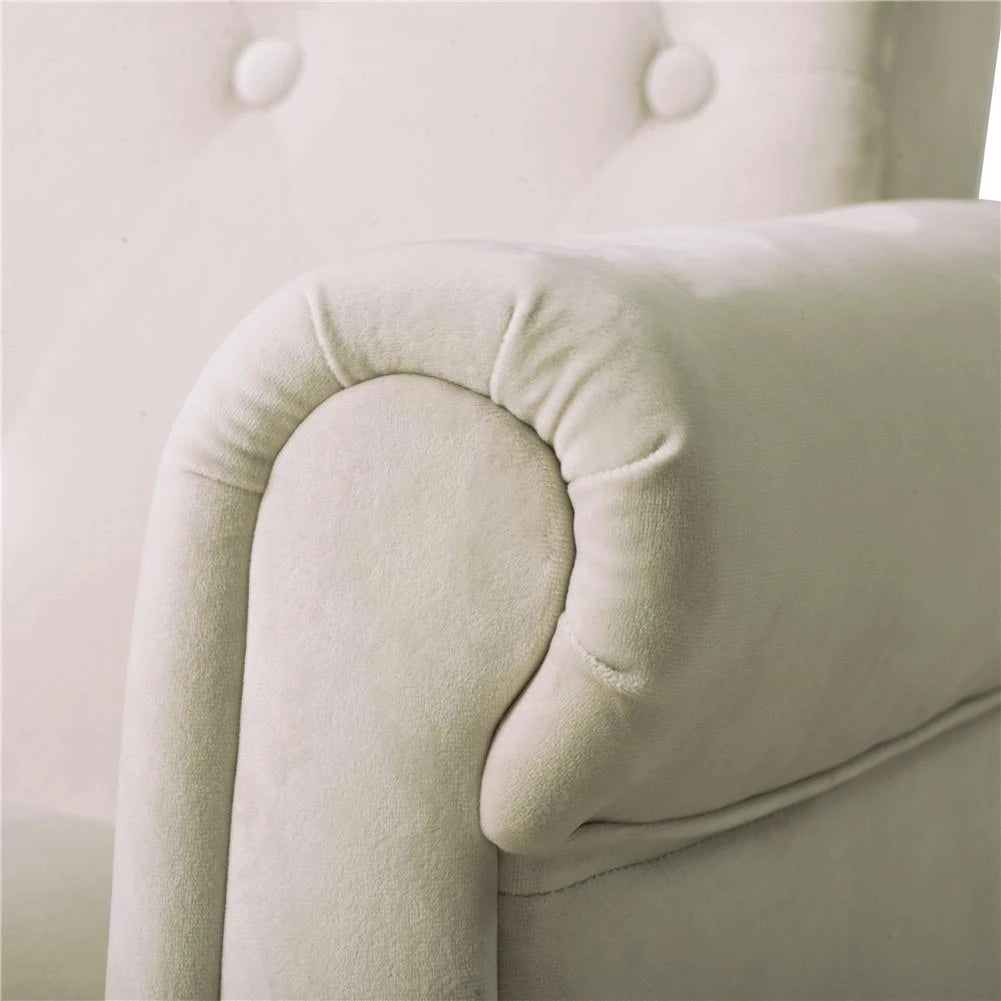 White Button Tufted Armchair